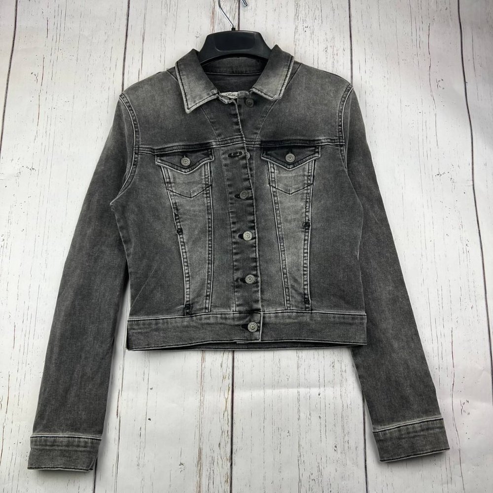 Mavi Small Cropped Fit‎ Stretchable Denim Jeans Jacket Black Women New